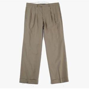 Ralph Lauren Men's tan Wool Cashmere Blend Ultraflex Pleated Dress Pants